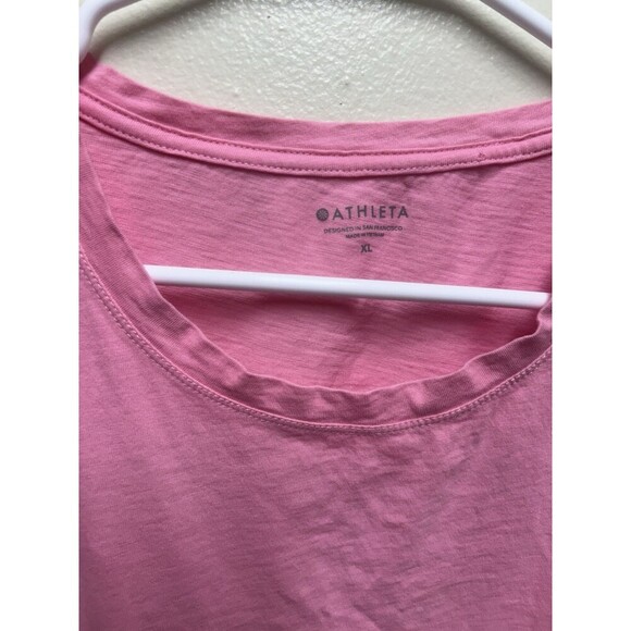Athleta Organic Daily Crop Tee Glow Pink womens size XL crewneck short sleeve - Picture 5 of 9